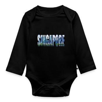 singapur - Baby Bio-Langarm-Body - Schwarz - Vorne