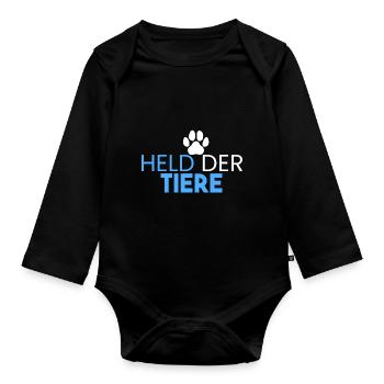Held der Tiere - Baby Bio-Langarm-Body - Schwarz - Vorne