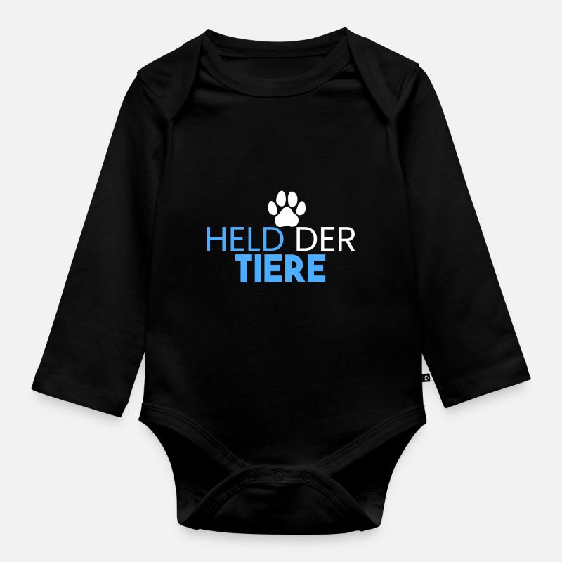 Held der Tiere - Baby Bio-Langarm-Body - Schwarz