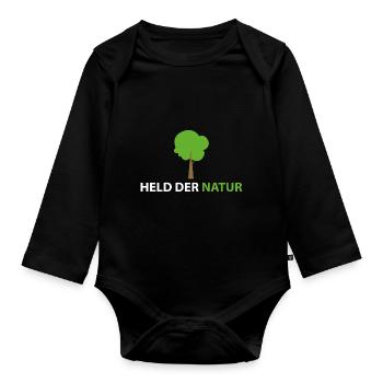 Held der Natur - Baby Bio-Langarm-Body - Schwarz - Vorne
