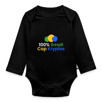 100% Small Cap Kryptos - Baby Bio-Langarm-Body - Schwarz - Vorne