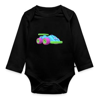 Car Toys Kids Baby colorful - Organic Longsleeve Baby Bodysuit - black - Front