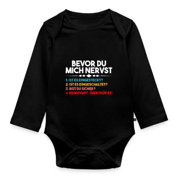 Administrator Informatiker Programmierer Admin - Baby Bio-Langarm-Body - Schwarz - Vorne