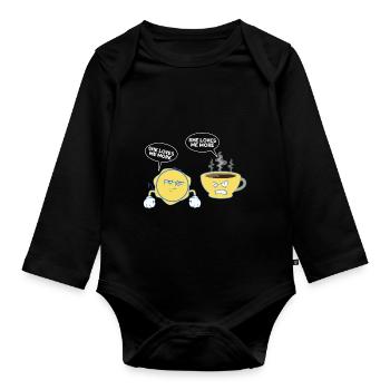 Cross Stitch Cross Stitch Embroidery - Organic Longsleeve Baby Bodysuit - black - Front