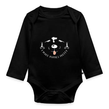 Toiletteur pour chiens Toiletteur pour chien - Body Bébé bio manches longues - noir - Devant