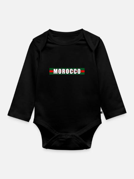 Marokko in Kraft - Baby Bio-Langarm-Body - Schwarz