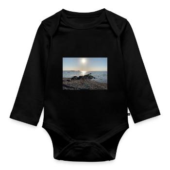 Mar Baltico con sole - Body ecologico per neonato a manica lunga - nero - Fronte