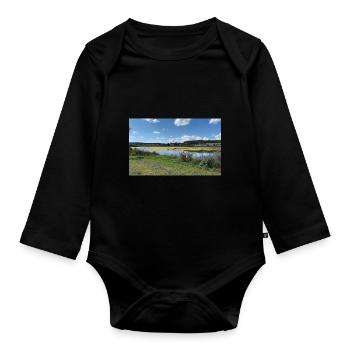 Nature am wasser - Baby Bio-Langarm-Body - Schwarz - Vorne