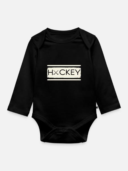 Hockeyfan Feldhockey Hockey-merch Hockeyschläger - Baby Bio-Langarm-Body - Schwarz