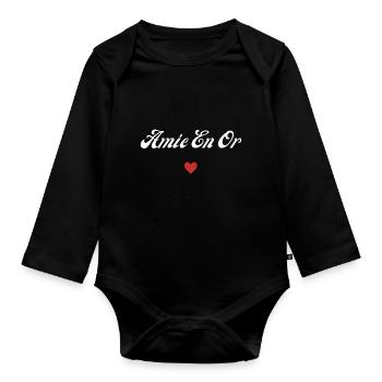 amie en or - Body Bébé bio manches longues - noir - Devant
