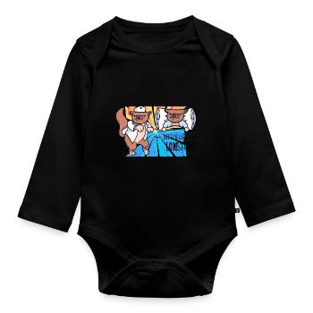Krankenschwester Feierabend Wochenende Arbeit - Baby Bio-Langarm-Body - Schwarz - Vorne