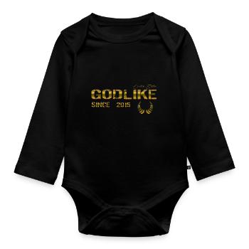 Godlike since 2015 - Baby Bio-Langarm-Body - Schwarz - Vorne