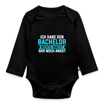 Bachelor Prüfung Bachelor Prüfung Geschenk - Baby Bio-Langarm-Body - Schwarz - Vorne