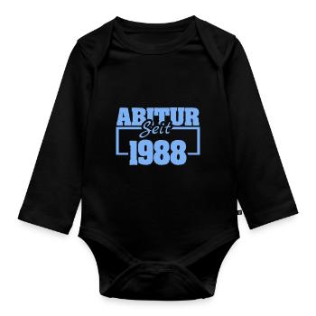 Abiturient 1988 - Baby Bio-Langarm-Body - Schwarz - Vorne