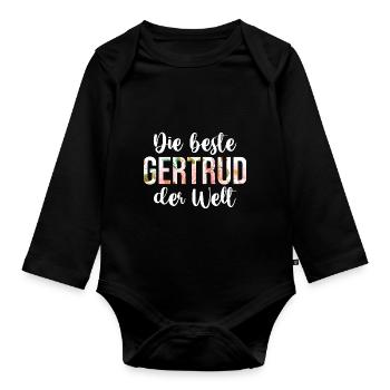 Gertrud - Baby Bio-Langarm-Body - Schwarz - Vorne