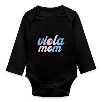 Viola Player Violinspielerin Girl Mom Mama - Baby Bio-Langarm-Body - Schwarz - Vorne