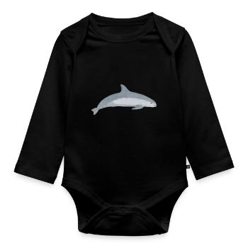 Vaquita Artenschutz Aussterben bedrohte Tierart - Baby Bio-Langarm-Body - Schwarz - Vorne