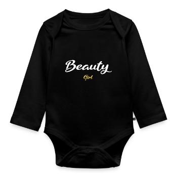 Beauty Girl blanc - Body Bébé bio manches longues - noir - Devant