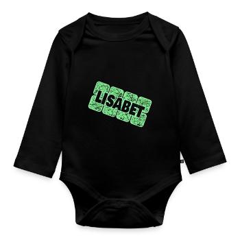 Mother Infant First name Lisabet - Organic Longsleeve Baby Bodysuit - black - Front
