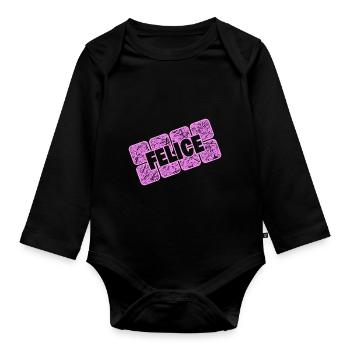 Felice de la Saint-Valentin - Body Bébé bio manches longues - noir - Devant
