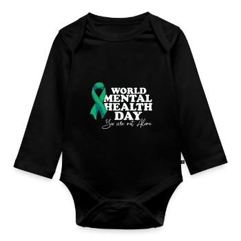 Mental Health Bewusstsein Gesundheit Support - Baby Bio-Langarm-Body - Schwarz - Vorne