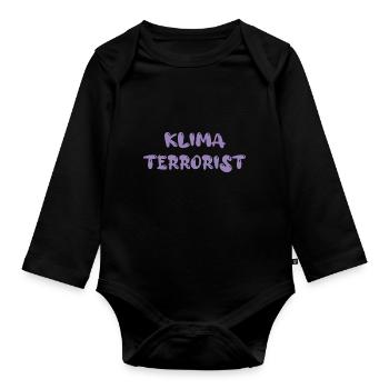 klimaterrorist - Baby Bio-Langarm-Body - Schwarz - Vorne