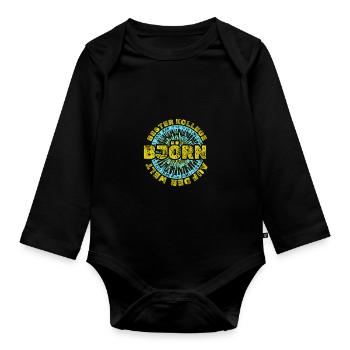 Vorname Björn - Baby Bio-Langarm-Body - Schwarz - Vorne