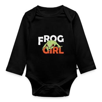 Red-eyed Coqui Frog Eleutherodactylus antillensis - Baby Bio-Langarm-Body - Schwarz - Vorne