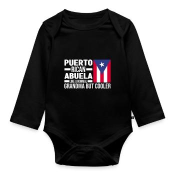 Puerto Rico Flagge | Puerto Ricaner Geschenkideen - Baby Bio-Langarm-Body - Schwarz - Vorne