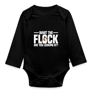 Vogelbeobachter | Kanadakranich Vögel Geschenkidee - Baby Bio-Langarm-Body - Schwarz - Vorne