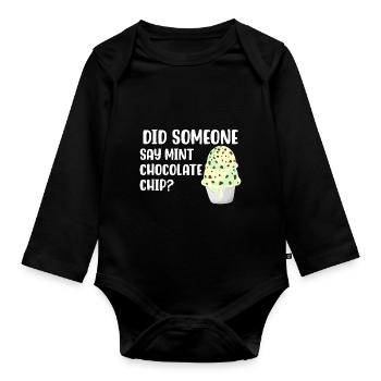 Hat jemand Mint Chocolate Chip gesagt? - Baby Bio-Langarm-Body - Schwarz - Vorne