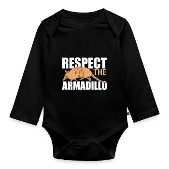 Armadillo Pet Armadillo Gift - Organic Longsleeve Baby Bodysuit - black - Front
