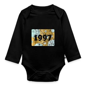 1997 - Organic Longsleeve Baby Bodysuit - black - Front
