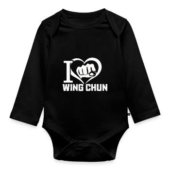 Wing Chun Martial Arts Gift - Organic Longsleeve Baby Bodysuit - black - Front