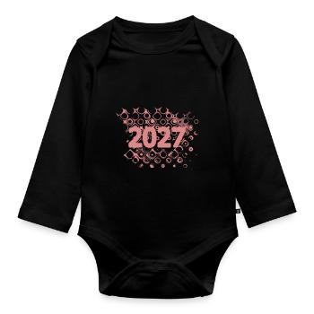 2027 - Organic Longsleeve Baby Bodysuit - black - Front