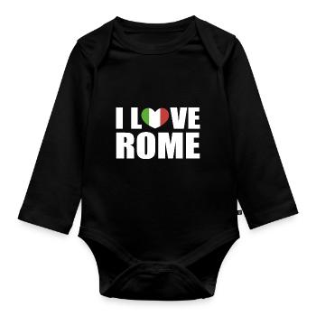 Italien Rom - Baby Bio-Langarm-Body - Schwarz - Vorne