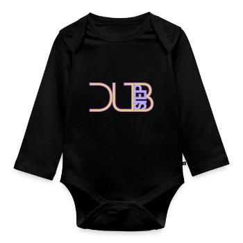 Dub Step Techno Musik Cool DJ Party Club Text Logo - Baby Bio-Langarm-Body - Schwarz - Vorne
