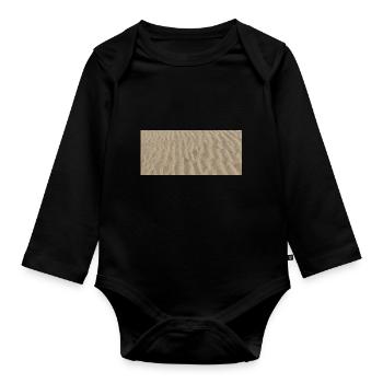Sand horizontal - Baby Bio-Langarm-Body - Schwarz - Vorne