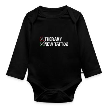 Therapy New Tattoo Inked Skin Illustration Body - Organic Longsleeve Baby Bodysuit - black - Front