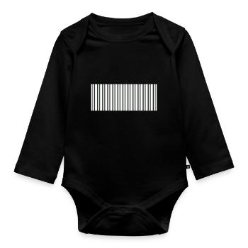 Code-barres - Body Bébé bio manches longues - noir - Devant