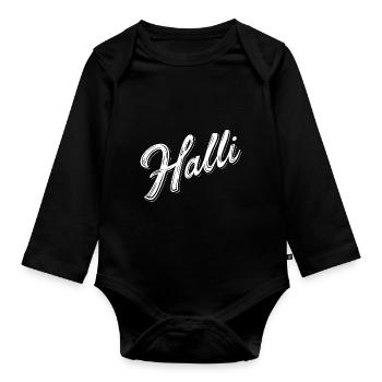 Halli & Galli Partnerlook Party outfit - Halli - Baby Bio-Langarm-Body - Schwarz - Vorne