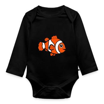 Clownfisch - Baby Bio-Langarm-Body - Schwarz - Vorne