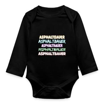 Constructeur d’asphalte comme métier - Body Bébé bio manches longues - noir - Devant