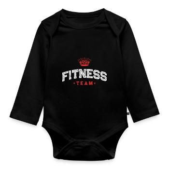 Équipe de fitness - Body Bébé bio manches longues - noir - Devant