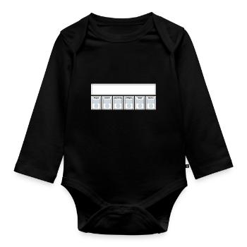 Stat Sheet - Organic Longsleeve Baby Bodysuit - black - Front