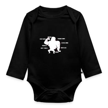 Jiu Jitsu Selbstverteidigung - Baby Bio-Langarm-Body - Schwarz - Vorne