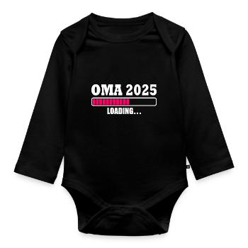 Oma 2025 - Baby Bio-Langarm-Body - Schwarz - Vorne
