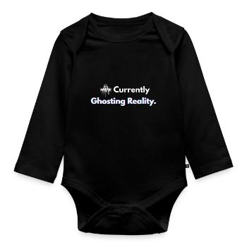 Aktuell Ghosting Reality Shirt - Baby Bio-Langarm-Body - Schwarz - Vorne