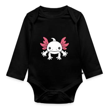 axolotl - Body Bébé bio manches longues - noir - Devant