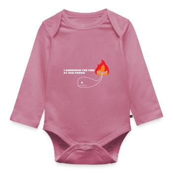 sea parks - Organic Longsleeve Baby Bodysuit - mauve - Front